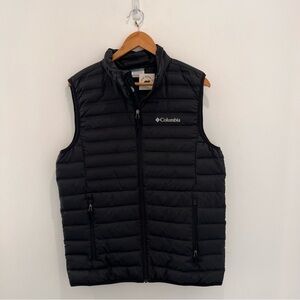 Columbia Black Quilted Puffer Goose Down Vest | Mens medium